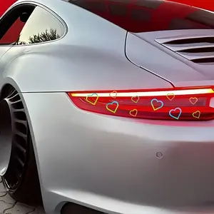 Heart Shape Hollowing Sticker Set, Waterproof Sunscreen Scratch Cover, Creative DIY Decorative Decals for Car Body Eyebrow Lights Tail Lights