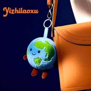 Cute Plush Toy Keychain, 10cm Doll Bag Charm, Adorable Earth Pendant, Perfect Gift for Kids, Soft and Huggable Accessory, Cute Soft Keychains, Keychain For Bags, Trendy Cute Keychain