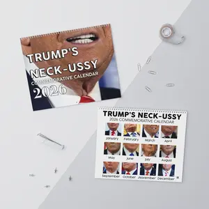 Neck-ussy Wall Calendar (2026) FDT Trump Neck Skin Unique Design, Political Gifts, Inspirational Decor, Monthly Planner, 2026 Calendar