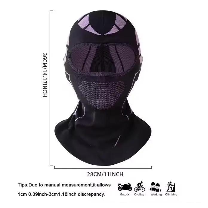 High Stretch Full Head Balaclava, Unisex Windproof Face Mask for Motorcycle & Skiing, Breathable All-Season Under-Helmet Protection