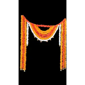 Marigold Garland Backdrop Set, 6x5ft Festive Decoration Banner for Home Room Decorations