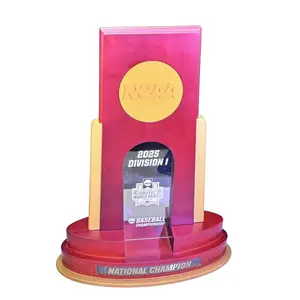 2025 NCAA Men's Baseball Wooden Championship Trophy Personalized Handcrafted to Celebrate Victories Inspire Pride in Sports Fans Perfect for Seasonal Gifting