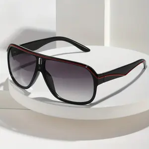 Summer Must Haves, Ultra Light Sunglasses for Men and Women, Durable PC Frame and Lenses with Comfortable Rubber Nose Pads, Stylish Black and Red Design, Perfect for Beach, Vacation, Travel and Cruise, Ideal for Daily Wear and Outdoor Activ