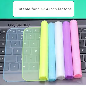 12-14 Inch Laptop Beige Keyboard Cover Dustproof Flexible Washable Protective Skin Essential Office Study Accessory