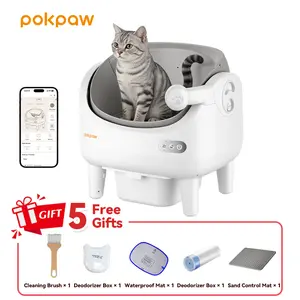 POKPAW Smart Spray Automatic Cat Litter Box, Deodorizing Spray for Summer, US Local Fast Shipping, 1-Year Free Replacement for Non-Artificial Damage