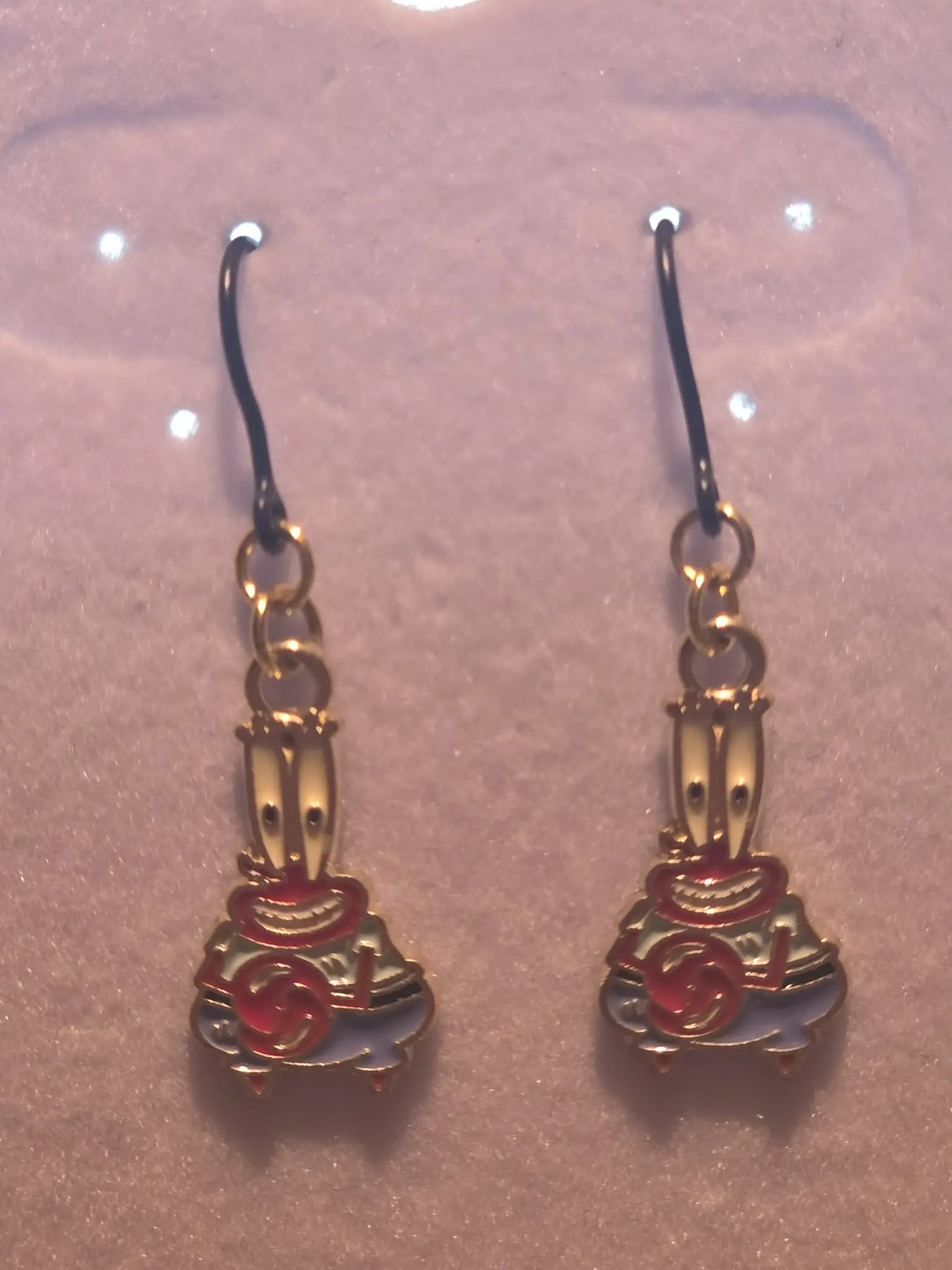 Underwater friend  who is a greedy crab  Plastic dangly earrings