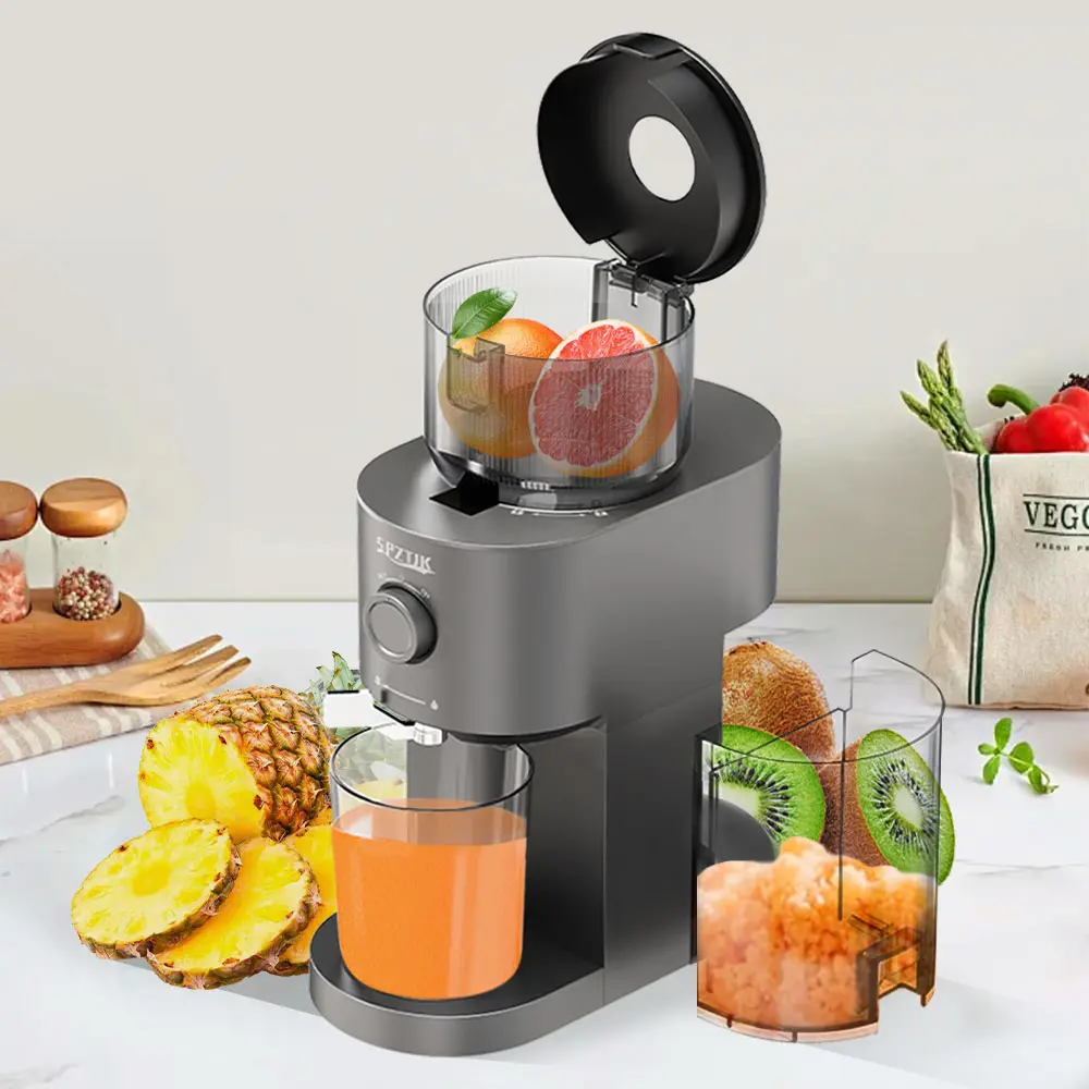 Cold Press Juicer, 5.12" Wide Feed Chute Juice Extractor Machine, High Juice Yield, Slow Masticating Juicer ，Dual Speeds Centrifugal Extractor Machines for Fruits And Veggies,, Easy to Clean