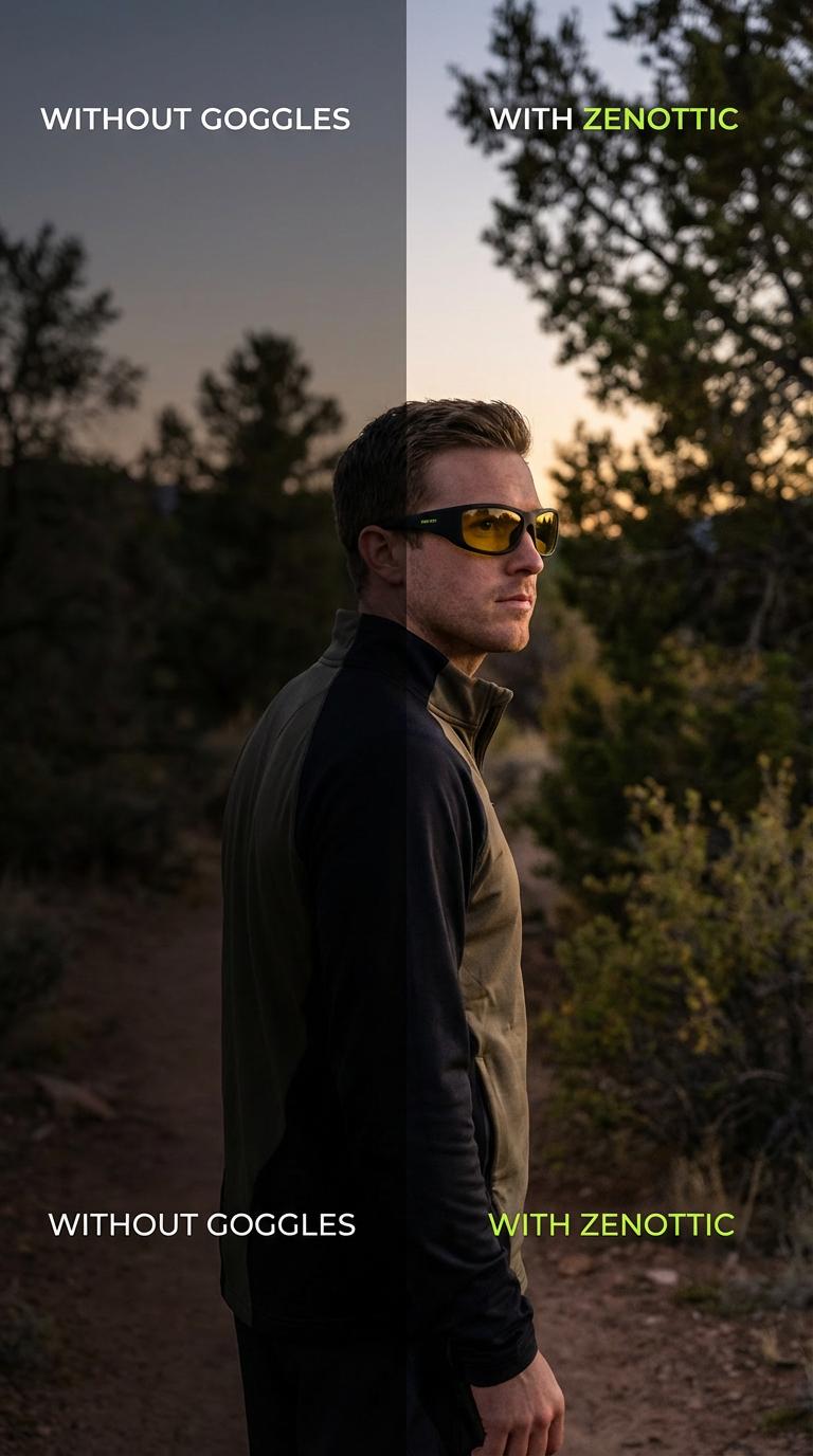 ZENOTTIC Silicone Windproof Sports Glasses Night Vision Lightweight Flexible Frame UV Protection Anti-Dust Cycling Outdoor Eyewear Unisex