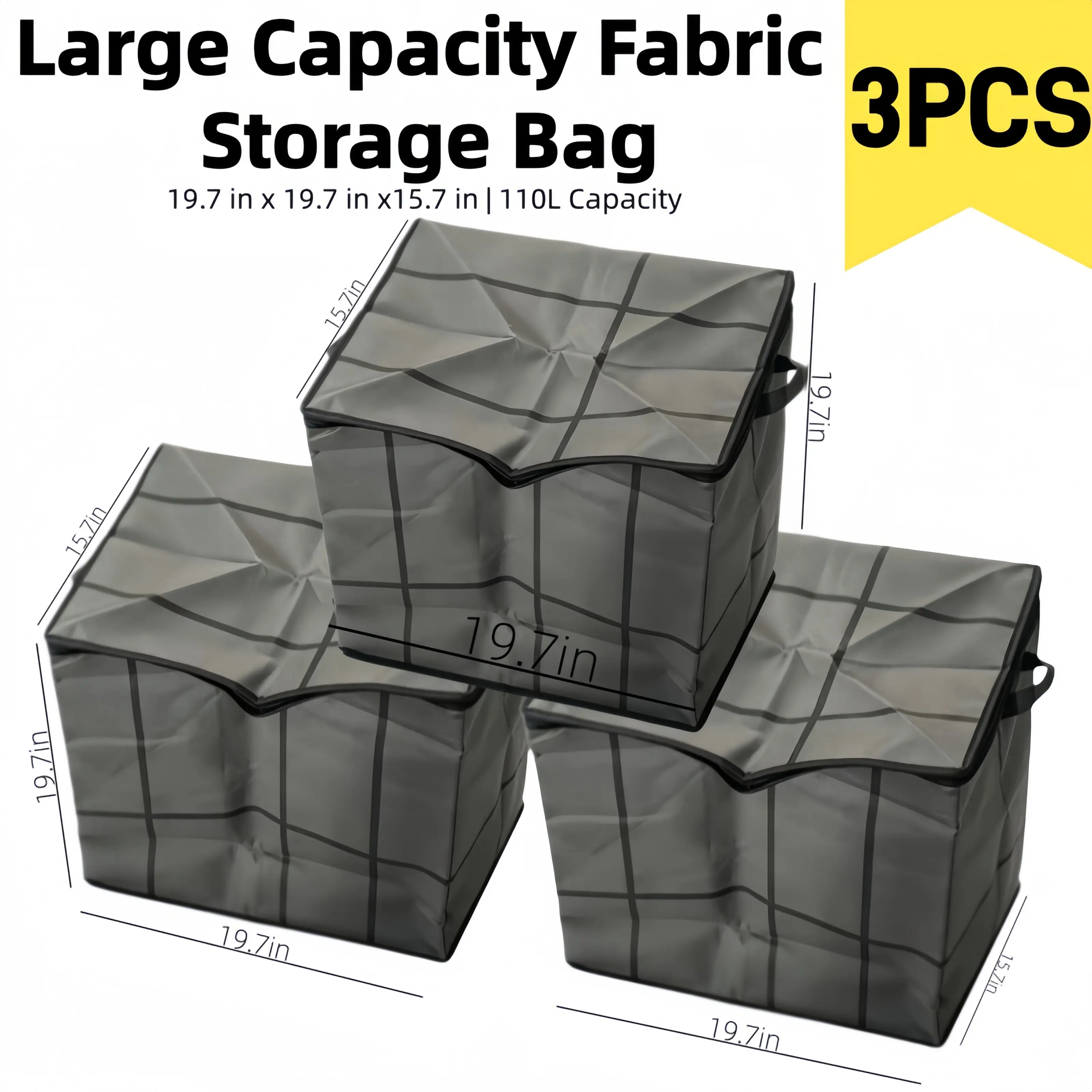 【BUY 1 GET 2 FREE】Large Capacity Clothes Storage Bag, 3Count, Foldable Clothes Storage Organizer, Multipurpose Storage Bag for Home, Bedroom and Dormitory, Storage Totes, Room Organization Products, Clothing Storage Bags