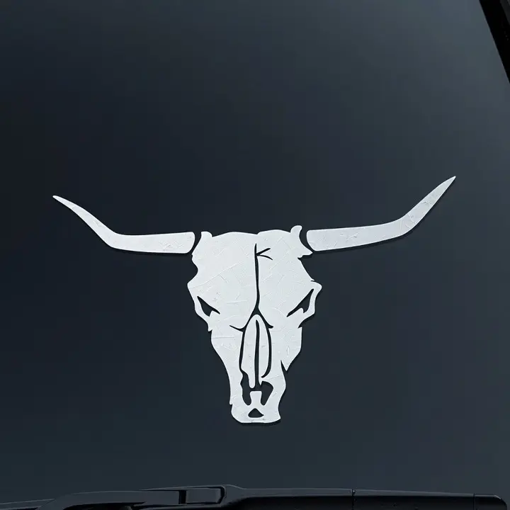 Longhorn Skull Decal, 2-Pack Options -  Easy to Apply - Perfect for Cars Trucks SUVs or Offices - Vehicle Exterior Decoration, High Outdoor Resistance