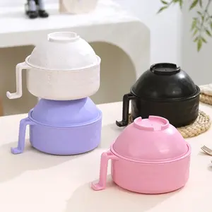 MIUVA Kitchen Accessories Ramen Bowl Set, 1 Set Instant Noodles Bowl & Tableware Kit, Microwave Safe Ramen Bowl with Fork, Spoon, Chopsticks, Summer Drainer Bowl for Home Camping