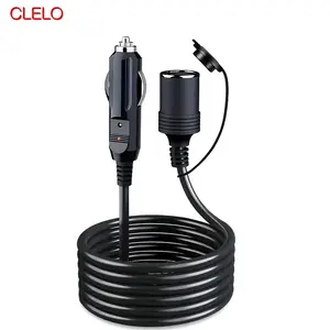 Heavy Duty Car Plug Extension Cord - 59 Inch, 12V/24V Male to Female Socket Cable with LED 15A Fuse, High-Quality Pure Copper Cable, Double-Layer PVC Insulation, Matte Finish, Fit for All Vehicles