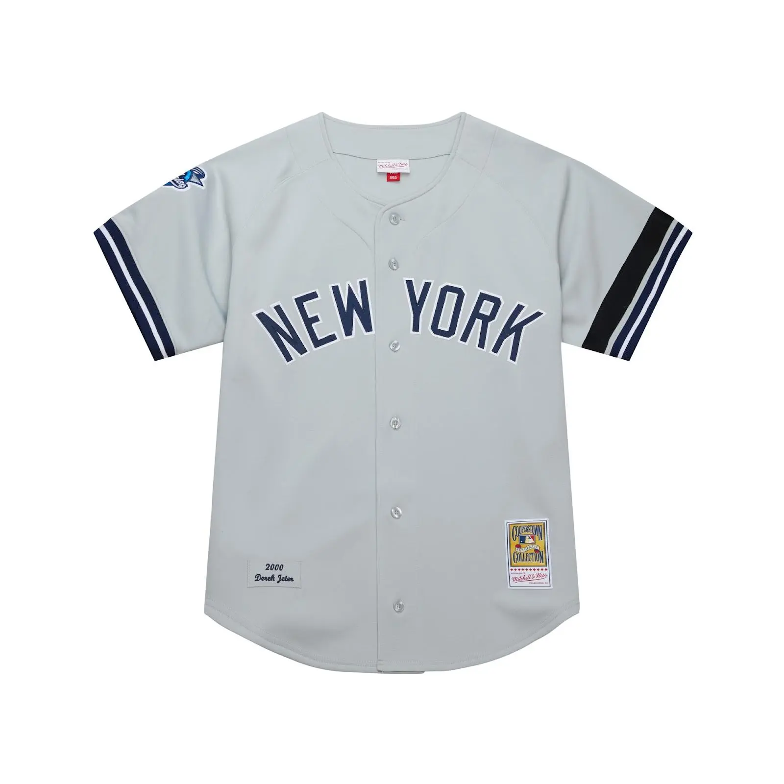 Derek Jeter New York Yankees Gray 2000 Authentic Throwback Jersey MLB Baseball Cooperstown Fan Gear Mitchell & Ness