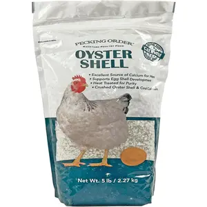 Pecking Order Oyster Shell - Calcium Supplement to Support Laying Hens and Strong Egg Shell Development (5 LB)