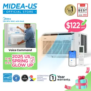 Midea 12,000 BTU / 8,000 BTU Smart Inverter Window Air Conditioner with Heat and Dehumidifier, APP & Alexa Control, 115V AC Unit Cools up to 350 Sq. Ft, Quiet Operation, Energy Saving, Remote & Easy Installation Kit, White, Holiday Haul, Gift