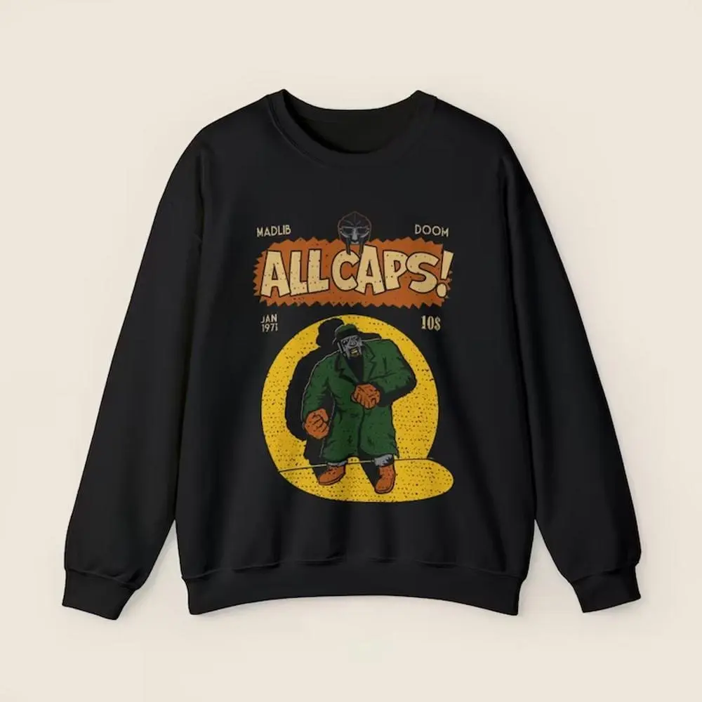 MF Doom Madlib All Caps Crewneck Sweatshirt