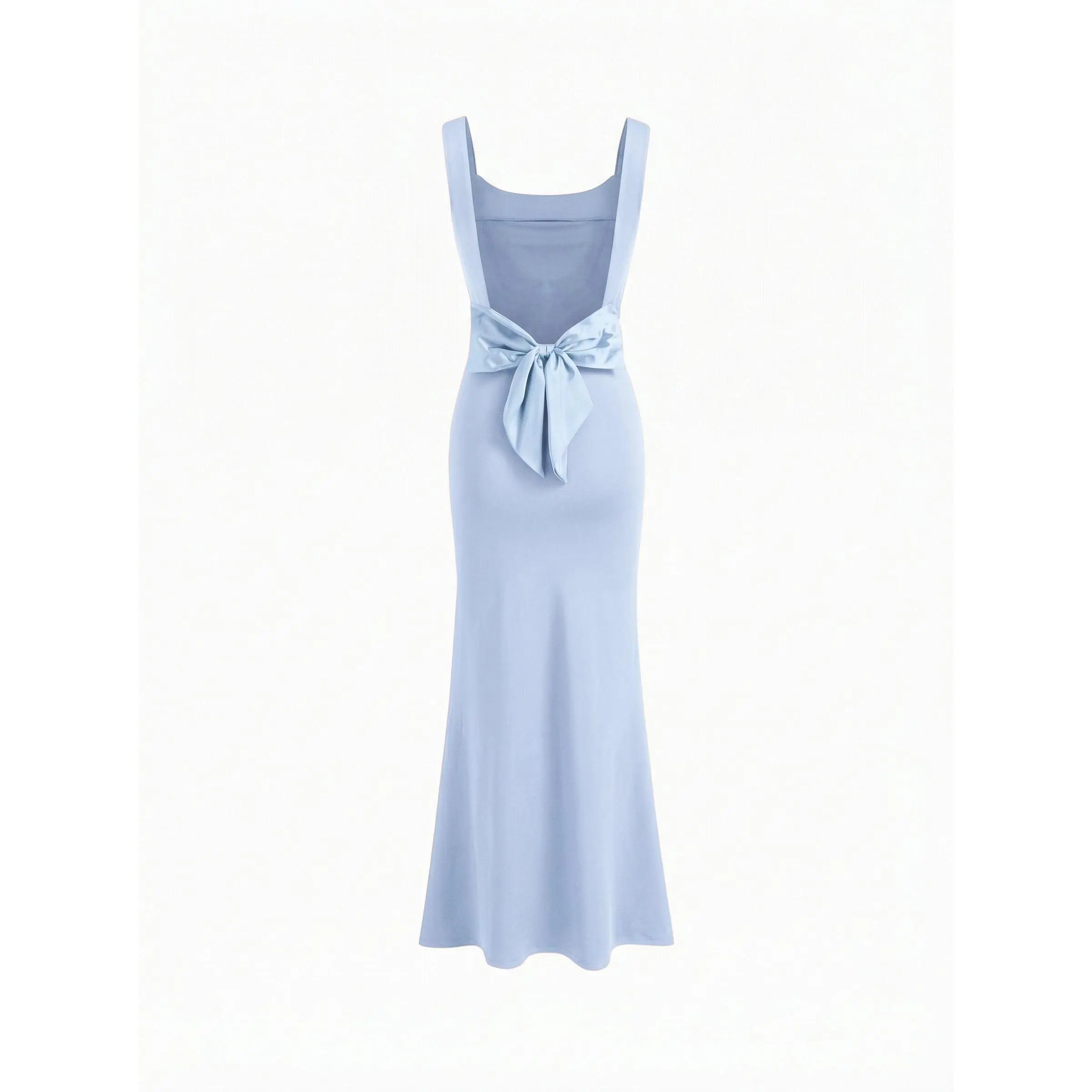 Cider Scoop Neckline Solid Bowknot Backless Maxi Dress Minimalist High  Stretch Womenswear SwimWeek - TikTok Shop