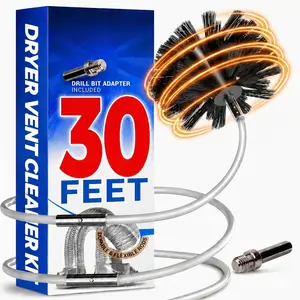 Upgraded 30  Dryer Vent Cleaner Kit with Drill Attachment - Extendable Dryer Vent Cleaner Kit with Brush & 22 Detachable Rods - Compatible with  Vacuum Cleaner