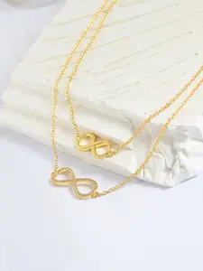 18K Gold Plated Infinity Double Chain Necklaces