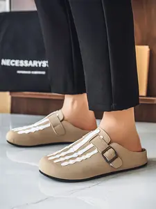 Men's Spring Summer New Large Size Half-Barefoot Sandals, Outdoor Home Use, Casual Patchwork Shoes, Soft Breathable Comfort Sole, Sizes 39-45