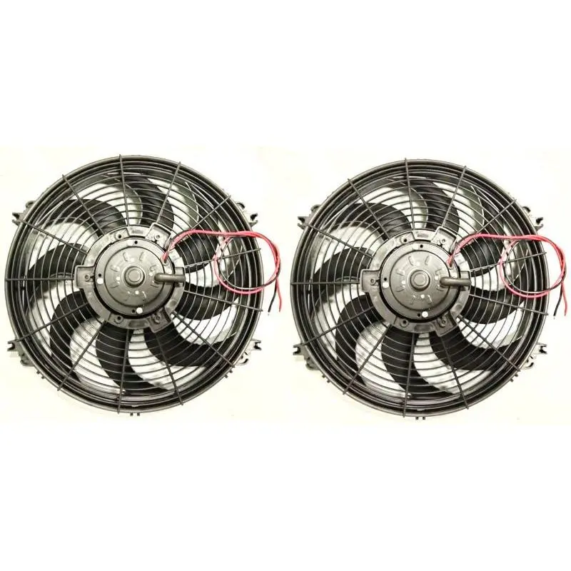 BILLET4X4 24 Volt HP 16 inch Radiator Fans with Adjustable Thermostats (Pair) - U.S. Made