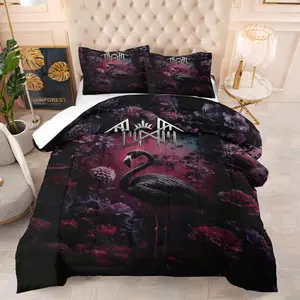 Sleep Token album "Sundowning" Themed Quilt Set,Including 1 Quilt and 1 or 2 Pillowcases without Pillows,Suitable as a Gift for Fans,Soft and Warm Bedroom Decoration for Teenagers,and Adult