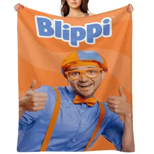 B-Blippi fLANNEL Blanket - Soft Lightweight Funny Bedding Art Fleece for Sofa Bed Camping Halloween Christmas GiftD910-192
