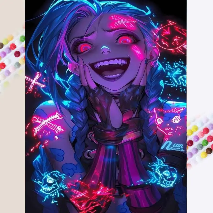 1 set of DIY diamond painting kit, 5D diamond art set, DIY decoration characters, neon, smile mosaic, diamond art, DIY art home decor, Diamond Art Tools