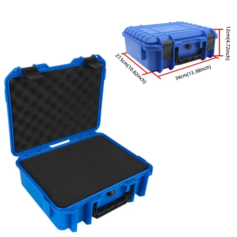 1pc Waterproof Dustproof Plastic Heavy Duty Tool Box Durable Toolbox Home Repair Toolbox High Strength Safety Storage Case Garage Tool Storage Photographic Equipment Protection Carrying Organizer Tool Storage Container