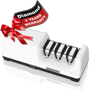 Electric Knife Sharpeners for Kitchen Knives 3 Stage Automatic Knife Sharpener Electric 100% Diamond Abrasive 20° Precision Guide Professional Kitchen Knife Sharpener Tool