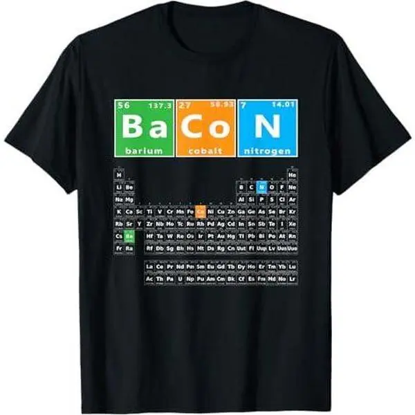 Bacon Periodic Table Funny Bacon Chemistry Element Meme Keto T-Shirt