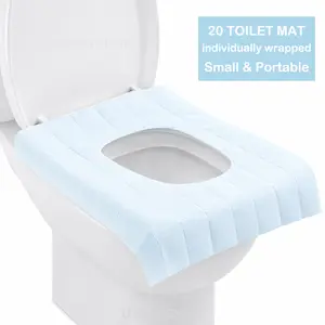 20 Pack Disposable Toilet Seat Covers, Individually Wrapped, XL Size with 4 Adhesive Dots, Waterproof Travel Toilet Cover for Hygiene & Germ Protection, Ideal for Home, Hotel, Business Trip & Public Restrooms