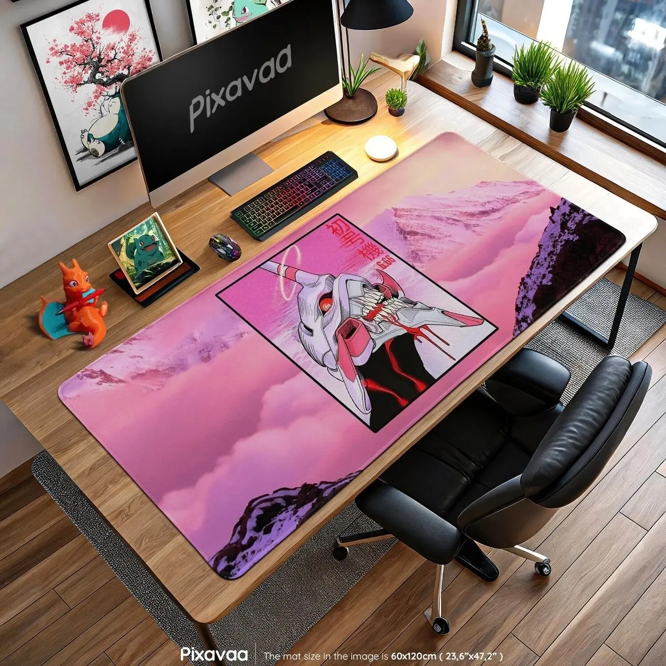 Eva Unit-01 Battle Mouse Pad - Neon Genesis Evangelion Mecha Art, Tokyo-3 Gaming Desk Mat, NERV Anime Gift