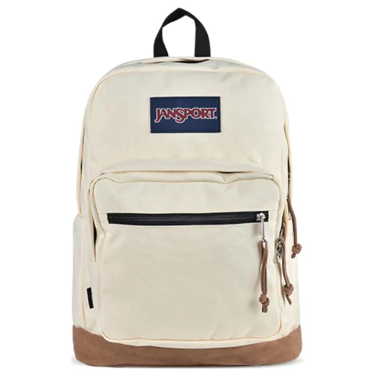 JanSport Unisex Polyester Large-Capacity Zippered School Backpack, Beige, School Backpacks