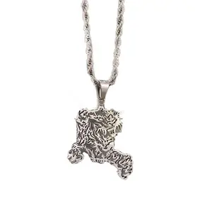 Cyber Tiger Necklace - 100% Stainless Steel - 18” Rope Chain