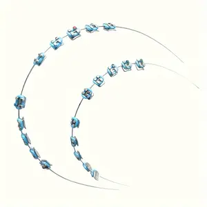 Stainless Steel Orthodontic Practice Kit - Temporary Tooth Decoration Set with Arch Wires, Brackets & Ligature Ties for Dental Students and Orthodontists oral use stainless steel temporary veneer metal dental brace durable dental material non-textile