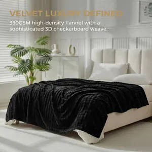 Luxury Buttery Soft Black Throw Blanket | Fuzzy Plush for Couch, Bed, Living Room | No Shedding, All Season