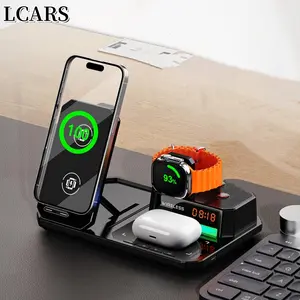 6 in 1 Wireless Charger, Multifunctional Desktop Phone Charging Station, Multipurpose Wireless Charging Stand for Home Office