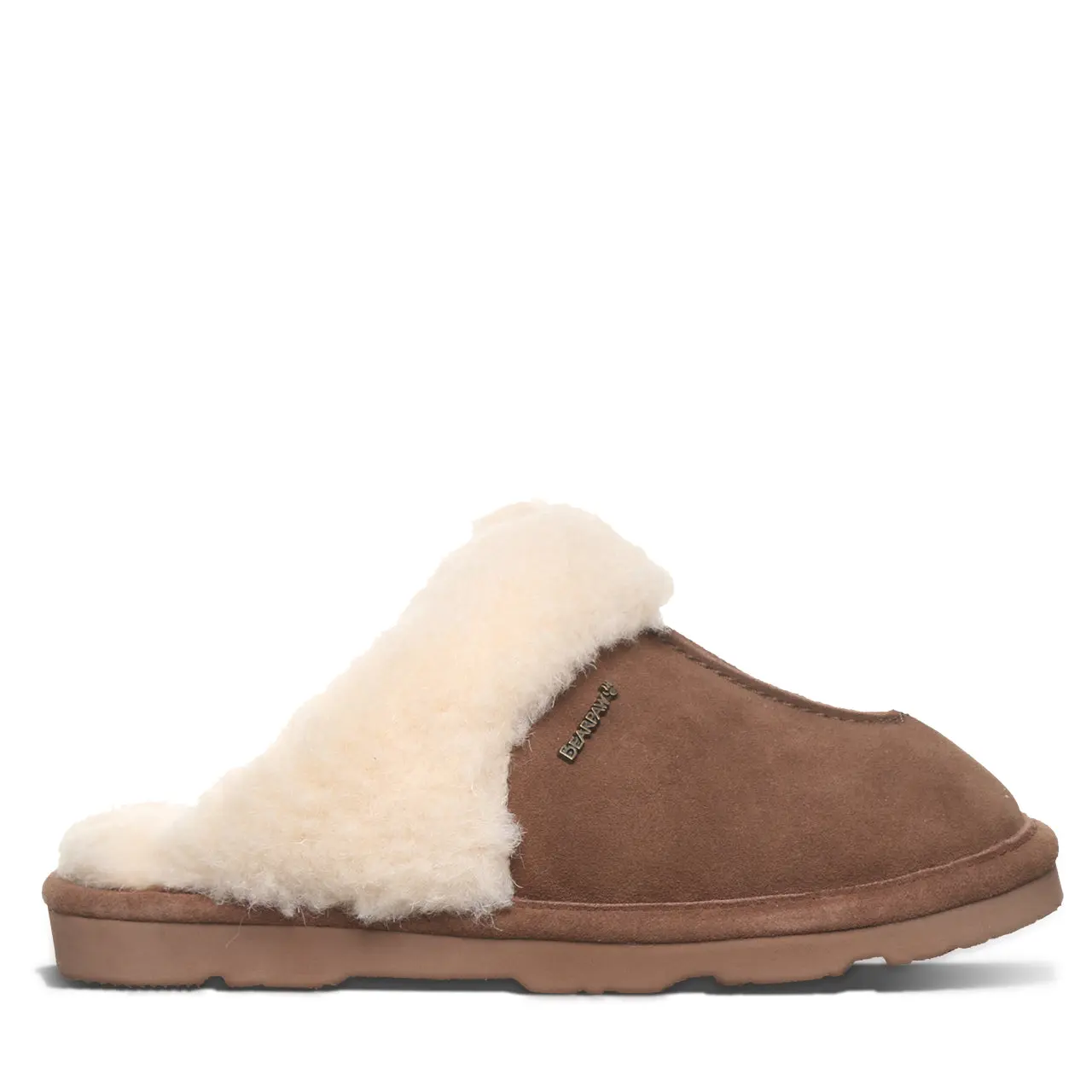 BEARPAW Loketta Women's Suede Scuff Slipper with Cozy Lining - Cocoa