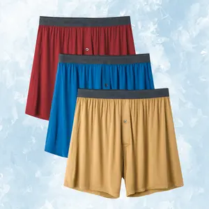 David Archy Mens Underwear Bamboo Rayon Boxers for Men Breathable and Cool Men's Boxer Shorts with Button Fly 3 Pack for FathersDayGift and Boyfriend