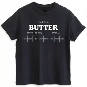 Vintage Salted Butter Funny TShirt, Retro  Graphic Tee, Funny Streetwear Shirt, Cooking Top, Relaxed Fit Retro Tshirt