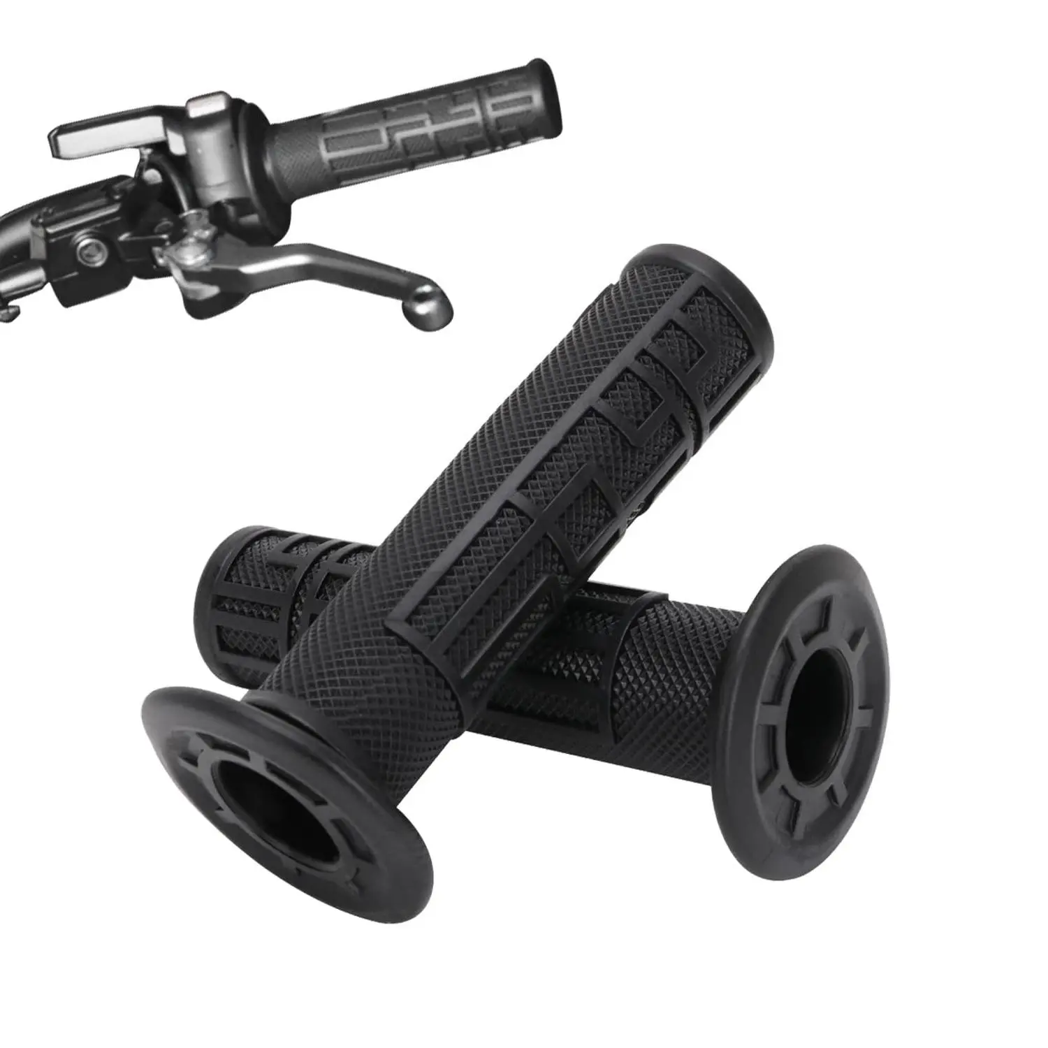 Anti-Slip Rubber Handlebar Grips with Anti-Slipping Texture, Clip-On Install, Hand Fatigue Relief for Surron Light Bee X/S Dirt Bike, Segway X260/X160 Electric Bike - Comfortable, Ride Safety-Improving Motorcycle Frames & Fittings (Classic Black & Gray),,