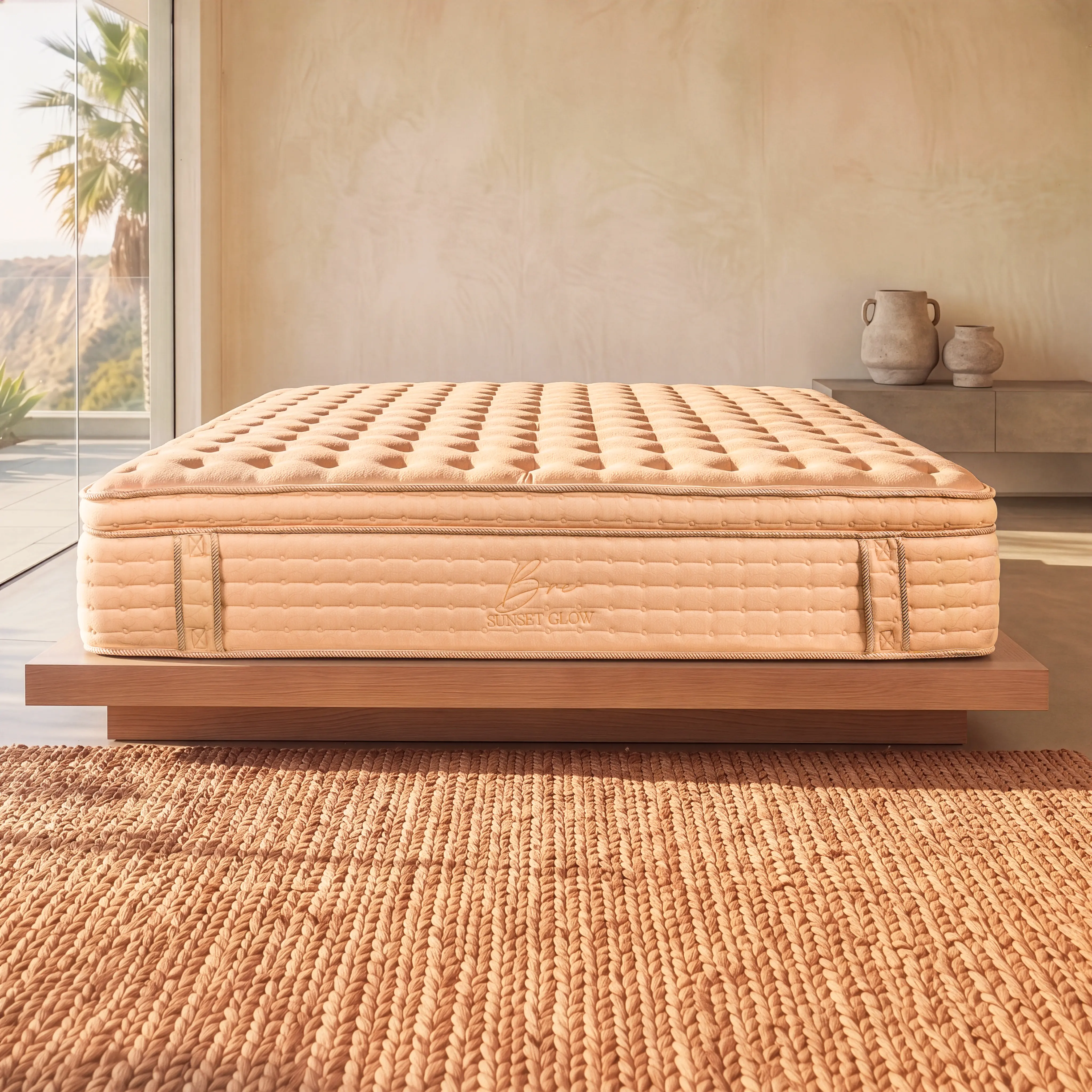 Bre Collection Sunset Glow 14" EuroTop Hybrid Mattress Crafted By Furniture of America