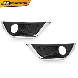 Pair Bumper Fog Light Covers Bezel Chrome Trim Fit For 2017-2019 Jeep Compass