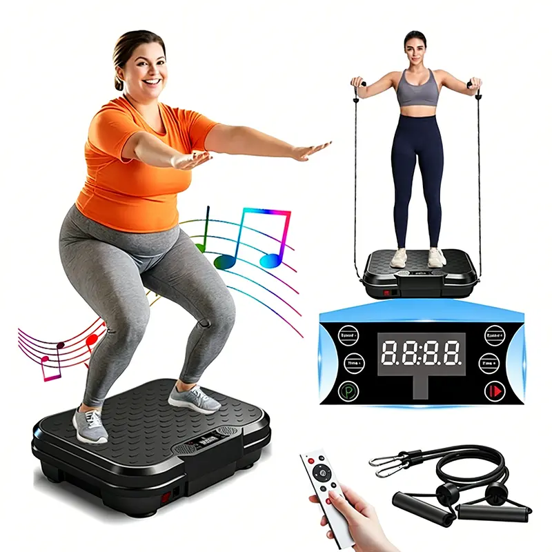 Vibration Plate Exercise Machine for Home Workout, Impact-Resistant ABS Platform, Silicone Footpads, Bluetooth Speaker, Remote, Bands, 500 lbs Capacity, Multifunctional Home Fitness Equipment, Multifunctional Fitness Tool, Gym Workout Equipment