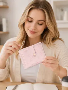 Elegant Pink Wallet for Women Featuring Cute Bow Pattern, Multi Card Slot Organizer and Zipper Coin Pocket, Slim and Portable Purse for Daily Carry, Vacation and Shopping, Ideal Christmas Gift, Halloween Gift and Birthday Gift