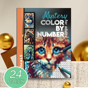 Adult Coloring Book, Distinct Coloring Experience, Mosaic Art Style Stress Relief Relaxation, Mystery Mosaic Design, Digital Coloring Pages, No Pens Included