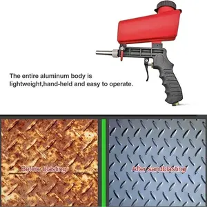 Gravity Sandblasting Gun Kit, Portable Sand Blaster for Most Projects, Removes Paint, Stains, Rust, Cleans Surfaces, High-Quality Sandblast Tool