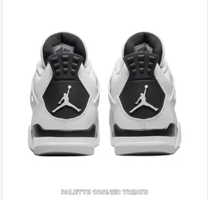 White Grey Black Leather Mid-Top Retro Basketball Shoe | White Cement Colorway Streetwear Sneaker