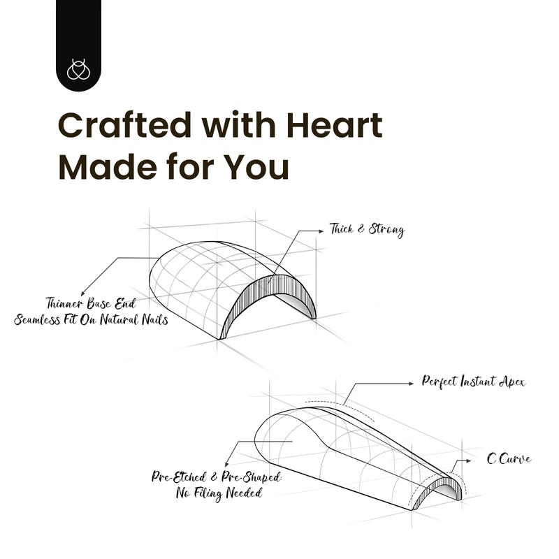 Beetles Tipex Instant Apex Nail Tips Thick Acrylic Nail Set for Flat Nails Manicure Stiletto Square Almond Coffin Nail Tips Nail Art DIY Gift for Women